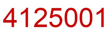 Number 4125001 red image