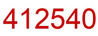 Number 412540 red image