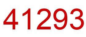 Number 41293 red image