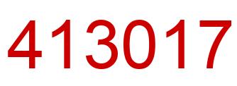 Number 413017 red image