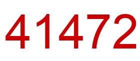 Number 41472 red image