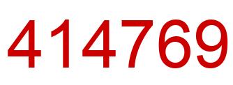 Number 414769 red image