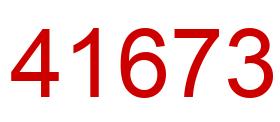 Number 41673 red image