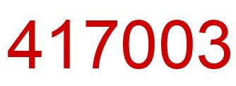 Number 417003 red image