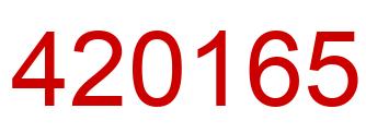 Number 420165 red image