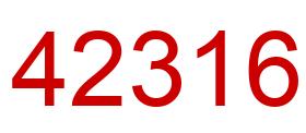 Número 42316 imagen rojo