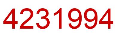 Number 4231994 red image
