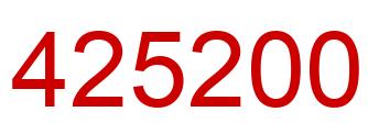Number 425200 red image