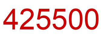 Number 425500 red image