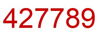 Number 427789 red image