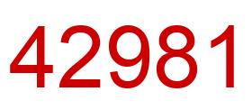 Number 42981 red image
