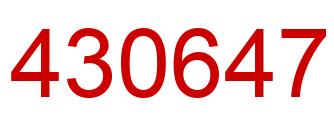 Number 430647 red image