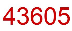 Number 43605 red image