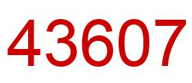 Number 43607 red image
