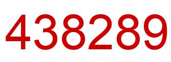 Number 438289 red image
