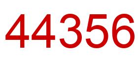 Number 44356 red image