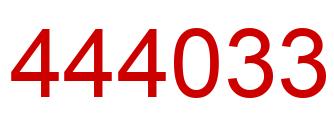 Number 444033 red image