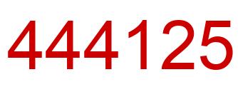 Number 444125 red image
