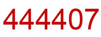 Number 444407 red image