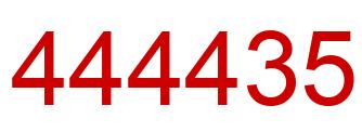 Number 444435 red image
