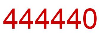 Number 444440 red image