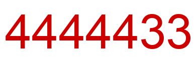 Number 4444433 red image
