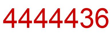 Number 4444436 red image