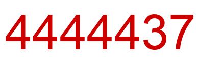 Number 4444437 red image