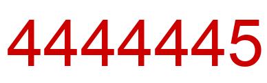 Number 4444445 red image