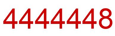 Number 4444448 red image