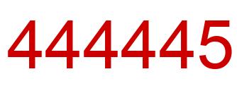 Number 444445 red image