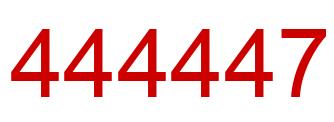 Number 444447 red image