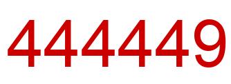 Number 444449 red image