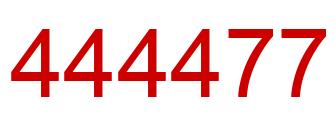 Number 444477 red image