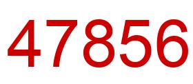 Number 47856 red image