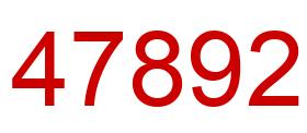 Número 47892 imagen rojo