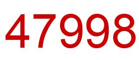 Number 47998 red image