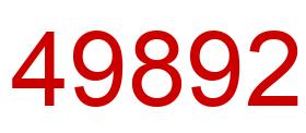 Number 49892 red image