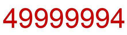 Number 49999994 red image