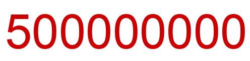 Number 500000000 red image