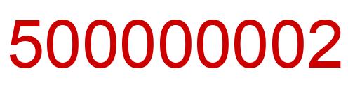 Number 500000002 red image