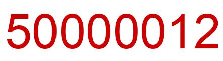 Number 50000012 red image