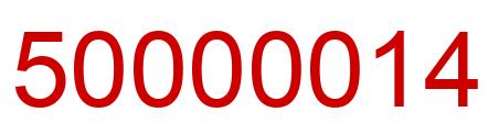 Number 50000014 red image