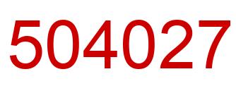 Number 504027 red image