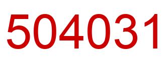 Number 504031 red image