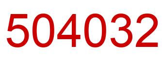 Number 504032 red image