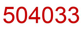Number 504033 red image