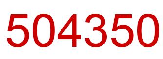 Number 504350 red image