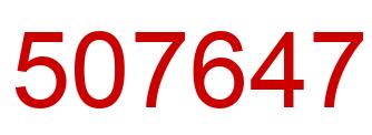 Number 507647 red image