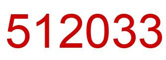 Number 512033 red image